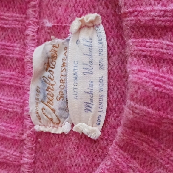 VINTAGE CHARLESTOWN SPORTSWEAR LIGHT RED SWEATER - Picture 4 of 5